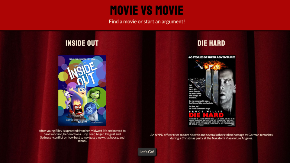 Movie vs Movie website thumbnail